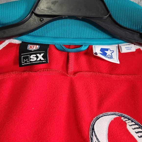 Starter Red Michael Strahan NFL Super Bowl LVII Embroidered Track Jacket Sz L - Picture 8 of 13
